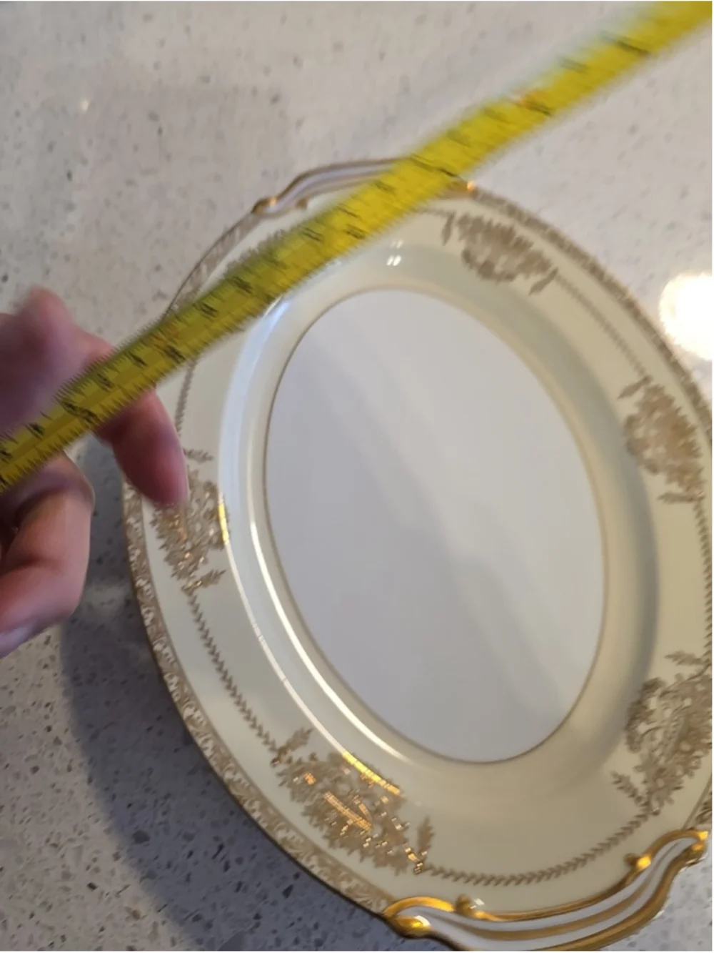 Vintage Noritake Penelope Heavy Gold 4781 Cream Medium Platter Serving Dish 12